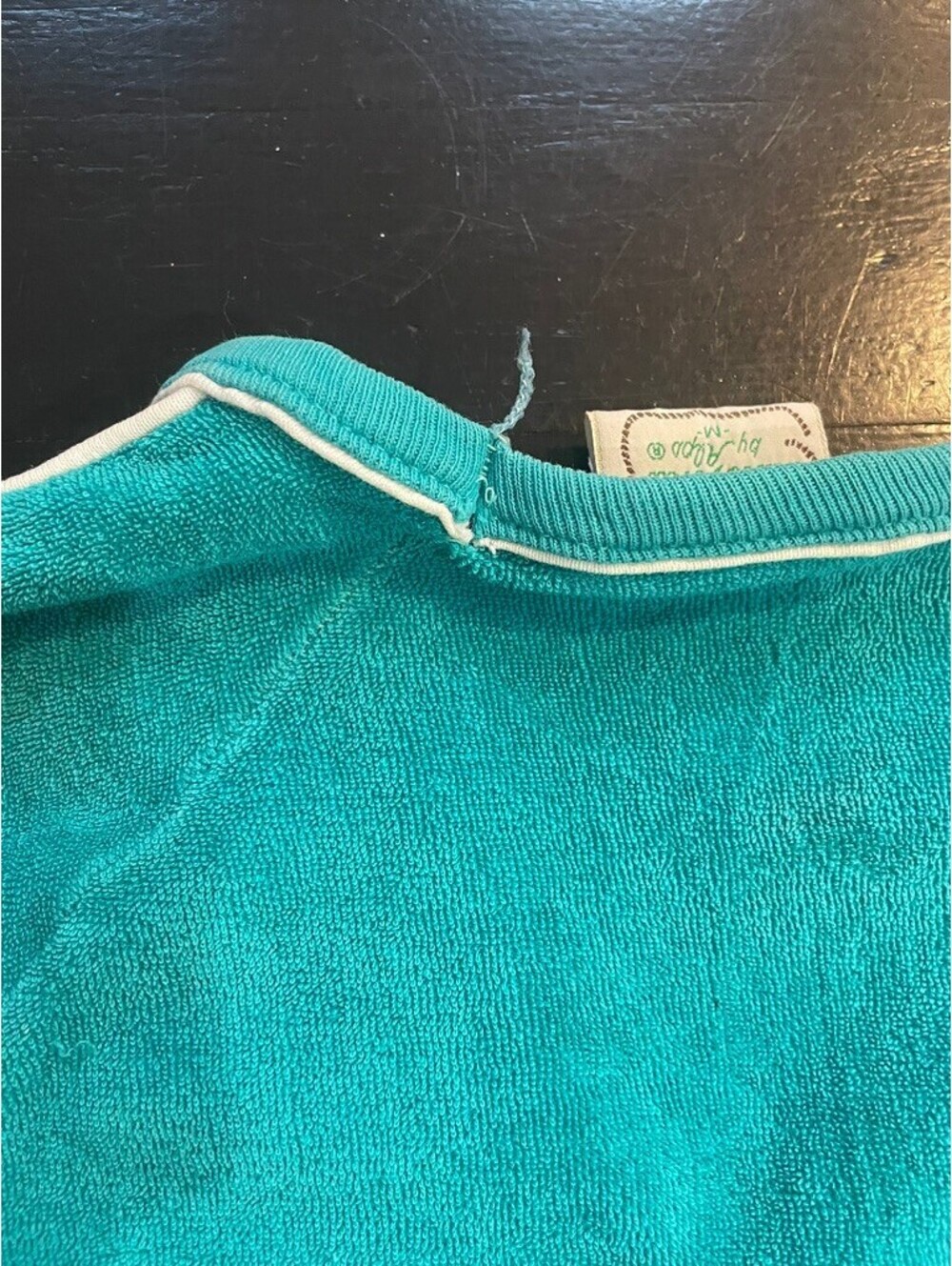 Vintage East Wind Terry Cloth V-Neck Beach Shirt M - Picture 8 of 9
